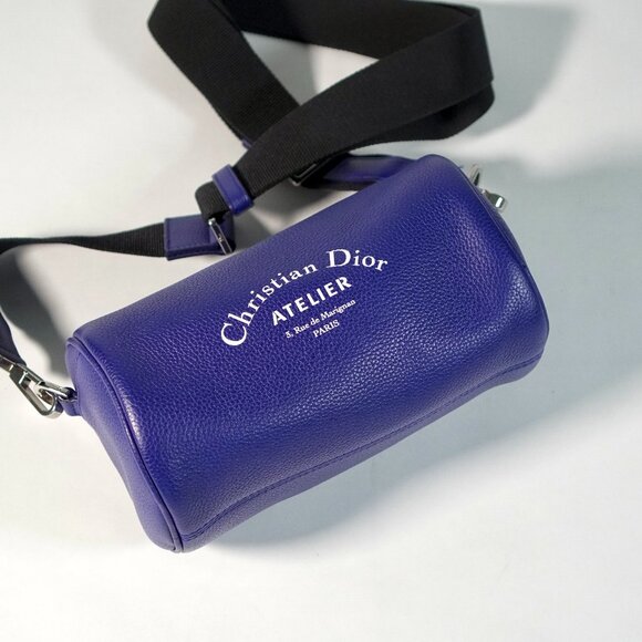 Dior Atelier Roller bag Cylindrical Crossbody Shoulder Bag  Dior Roller bag Cylindrical Crossbody Shoulder Bag Leather blue